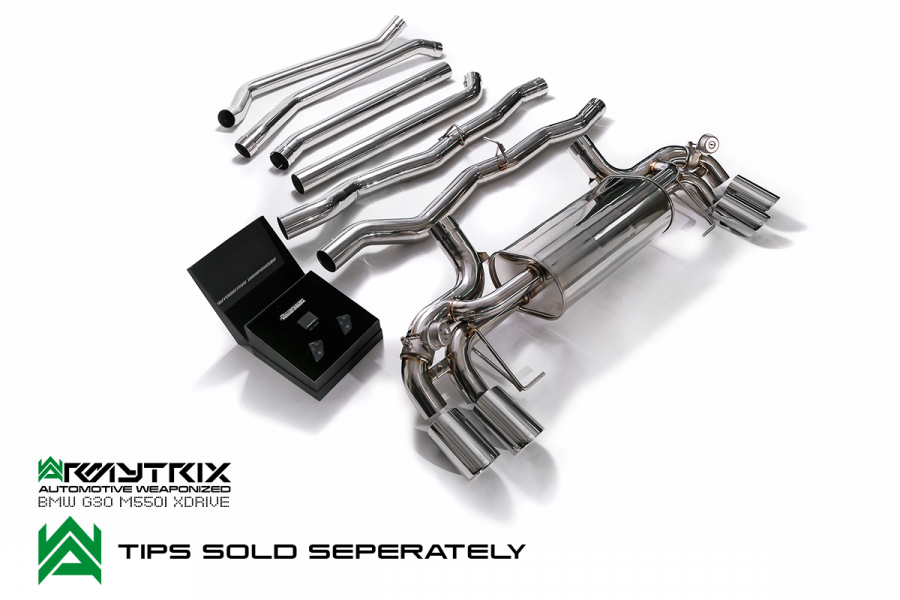 ARMYTRIX STAINLESS STEEL CAT-BACK PER BMW 5 SERIES G30 M550I BMW 5 SERIES G31 M550I