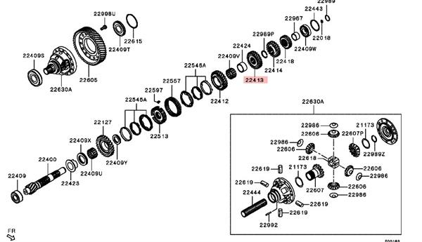 Gear 5M/T output shaft 3RD speed 5M/T EVO 10 N=39 -